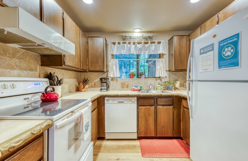 Rhododendron House | Creekside home with hot tub, deck, & great woodland views