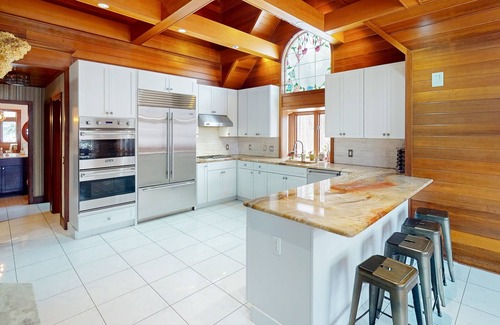 Metamora House | Custom dog-friendly home with private swimming area, fireplace, gym, grill, deck