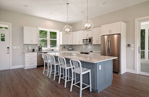 Bumpass House | Custom lakefront home with private beach, dock & firepit