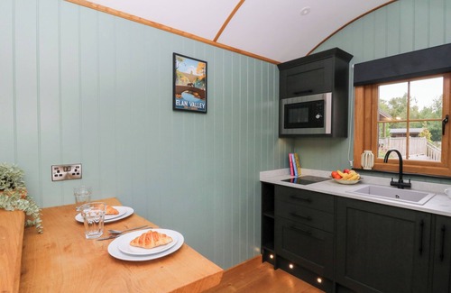 Rhayader Cottage | DAM VIEW SHEPHERDS HUT, romantic, with hot tub in Rhayader