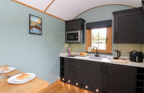 Rhayader Cottage | DAM VIEW SHEPHERDS HUT, romantic, with hot tub in Rhayader