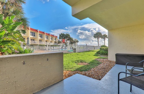 St. Augustine Beach Condo | Deluxe ocean-view, poolside, first floor flat with 2 bedrooms, 2 baths
