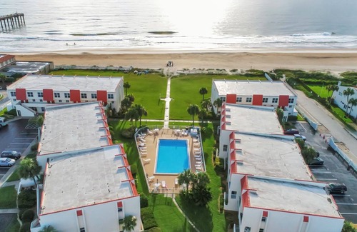St. Augustine Beach Condo | Deluxe ocean-view, poolside, first floor flat with 2 bedrooms, 2 baths