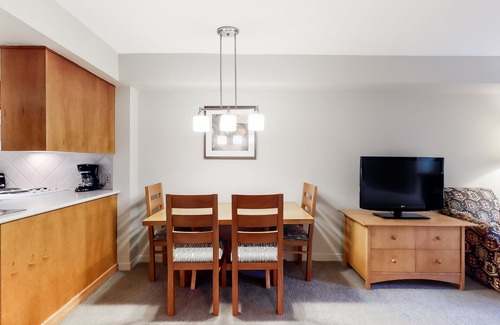 Whistler Village Apartment | Deluxe, ski holiday studio in the Village with fireplace & gym - walk to lifts