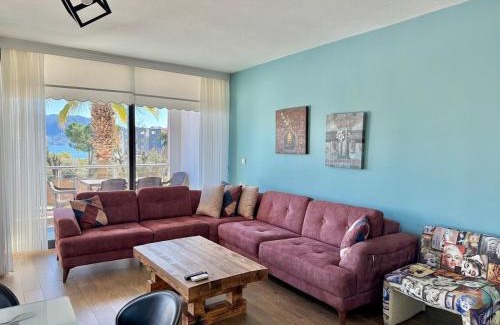 Marmaris City Center Apartment | Deniz Manzaralı, Plaja 100 Metre, Luks Daire 1