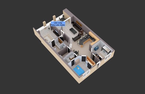 Osage Beach Condo | Designer Lakefront 3BR/2BA at Luxe Lands End