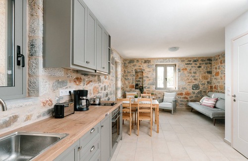 Lefktron Villa | Dione Villa 2: private pool - amazing sea view - traditional minimal stone villa