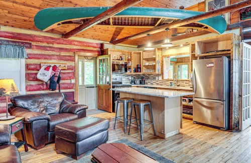 Mercer Cabin | Dock, Fire Pit: Historic Lakefront Cabin in Mercer