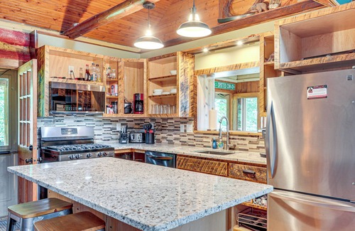 Mercer Cabin | Dock, Fire Pit: Historic Lakefront Cabin in Mercer