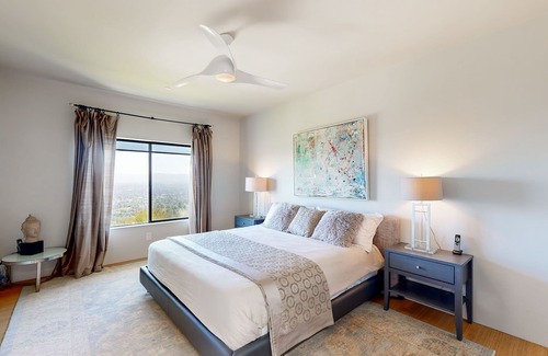 Loyola House | Dog-friendly bay-view home with deck, private saltwater pool, fireplaces, grill