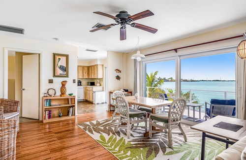 Marathon House | Dog-friendly beach escape with dock, furnished deck & bay views