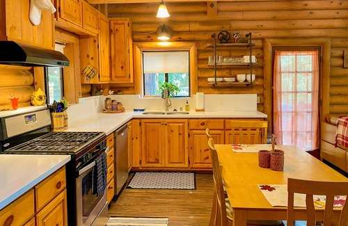Pine Cove Cabin | Dog-friendly cabin in the woods with WiFi, wood stove, and private washer/dryer