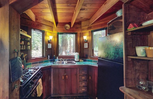 Cazadero Cabin | Dog-friendly cottage in the redwoods with private hot tub & amazing deck