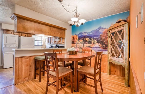Red River Condo | Dog-friendly, creekside condo with hot tubs, fast WiFi, washer/dryer, fireplace