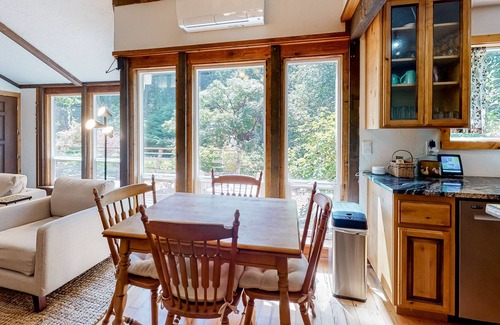 Waldport House | Dog-friendly garden cottage with a deck, firepit, & wood stove - near the beach