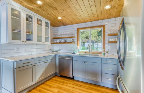 Camano Island House | Dog-friendly home with stunning bay views, woodstove & outdoor firepit