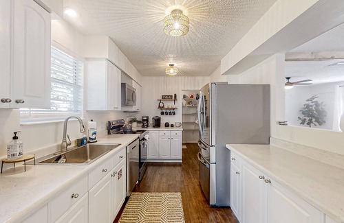 St. Augustine South House | Dog-friendly home with fenced yard, patio, grill, & park across the street