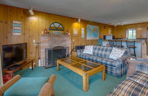 Waldport House | Dog-friendly home with ocean views, beach access, & outdoor firepit, hot tub