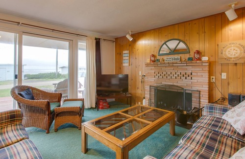 Waldport House | Dog-friendly home with ocean views, beach access, & outdoor firepit, hot tub