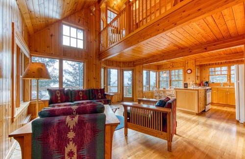 Oceanside House | Dog-friendly house near the beach with ocean views, wood stove, & telescope