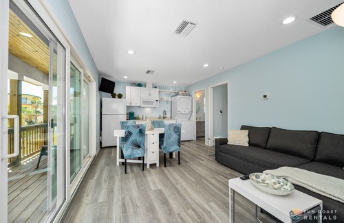 New Smyrna Beach House | Dog Friendly Loft STEPS from Beach with Gas Barbecue Grill and Upstairs Deck!