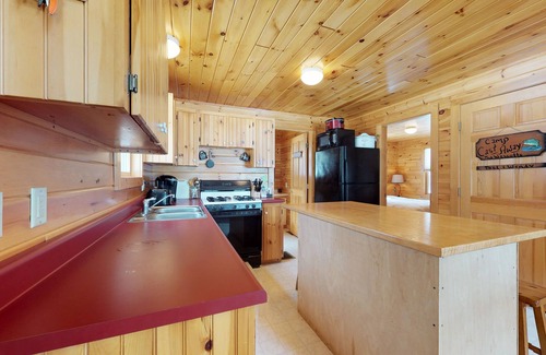 Greenville House | Dog-Friendly Secluded Lakefront Log Cabin with Rustic Atmosphere, Free WiFi