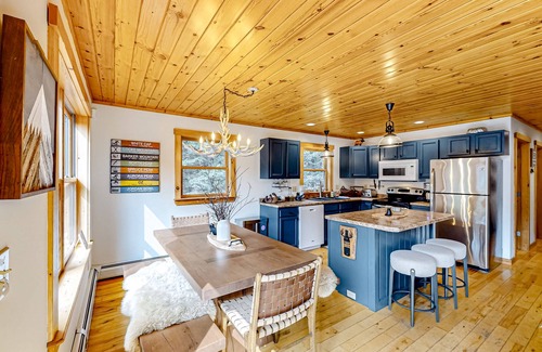 Rumford Center House | Dog-friendly Sunday River retreat with hot tub, large yard, grill, washer/dryer
