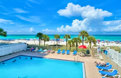 Panama City Beach House | Dog-friendly townhouse with patio, W/D, hot tub, heated pool, gym, & tennis