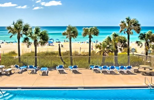 Panama City Beach House | Dog-friendly townhouse with patio, W/D, hot tub, heated pool, gym, & tennis