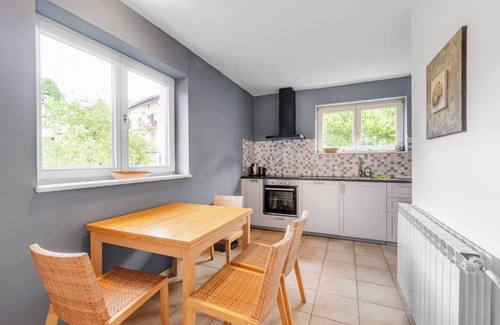 Most na Soci Apartment | Down floor ap with 1 bedroom, airco, tv, new kitchen and own lake side terrace