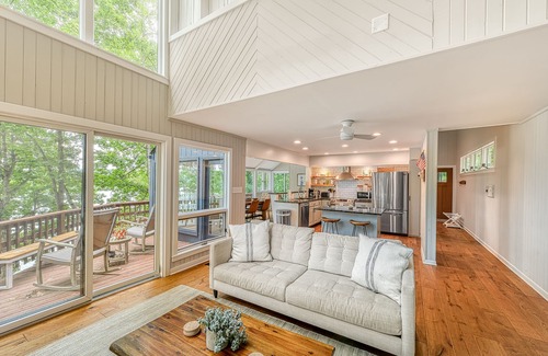 Livingston House | Dreamy lakefront gem on wooded property with private beach, dock & fast WiFi