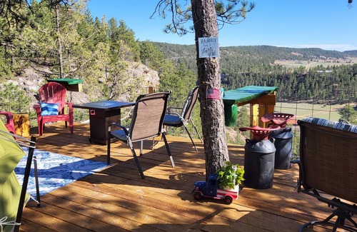 Hot Springs Cabin | Eagle's Nest Cabin/Sibley4 Tent combo @EvansCliff hot tub canyon views