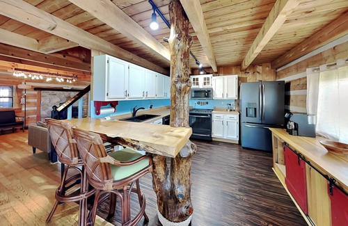 Dandridge Cabin | Easy Breezie | Lake Front, Tiki Bar, Hot Tub + Firepit