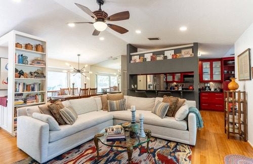 Indian Beach Sapphire Shores House | Eclectic Sarasota Spiritual Oasis - Pool, BBQ, Firepit & Short Walk to the Bay