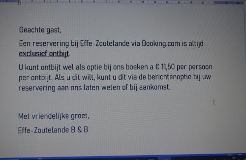 Zoutelande Bed & Breakfast | Effe-Zoutelande