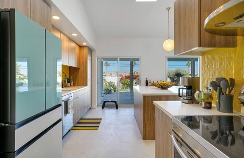 Palm Desert Apartment | El Paseo: Mid-Century Modern, Heated Pool, Firepit