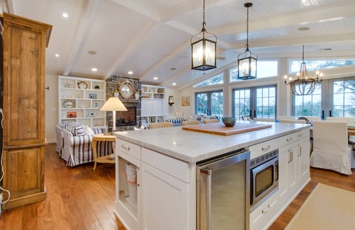 Tolovana Park House | Elegant Home with Game Room, Gourmet Kitchen, & Deck with Ocean View