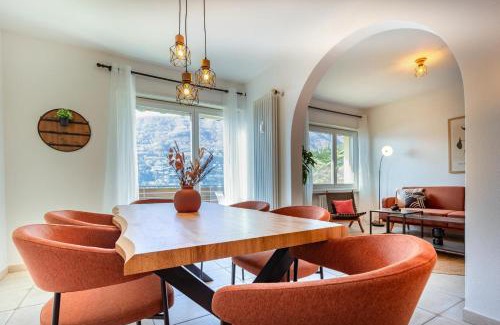 Brusino Arsizio Apartment | Elegant, Lugano Lake View, pool and private parking