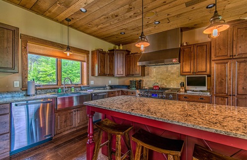 Sunday River Area House | Elegant mountain-view home with private hot tub, saltwater pool & foosball