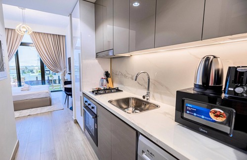 Nad Al Sheba Apartment | Elite LUX Holiday Homes - Upscale Studio in Azizi Riviera Prime Location Dubai