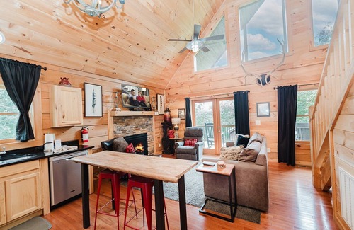 Gatlinburg - Pigeon Forge Cabin | Elk Feathers: Pet Friendly, Free Attraction Tickets, Hot Tub, Arcade Games & Great VIEWS