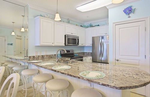 Crystal Beach Condo | Emerald Dunes 503 - Beachfront, Heated Pool and Spa, Private Beach Access!