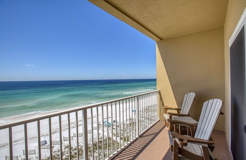 Crystal Beach Condo | Emerald Dunes 503 - Beachfront, Heated Pool and Spa, Private Beach Access!