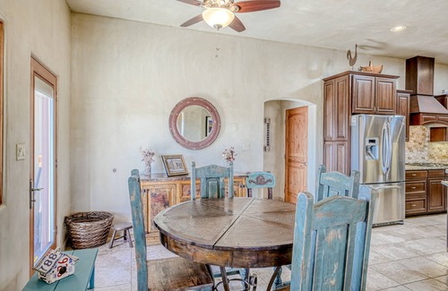 El Prado House | Enchanting dog-friendly home with firepit, patio, gas grill, & jetted tub