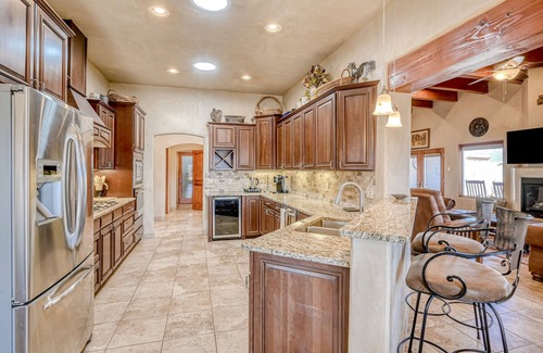 El Prado House | Enchanting dog-friendly home with firepit, patio, gas grill, & jetted tub