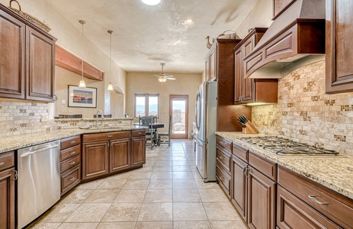 El Prado House | Enchanting dog-friendly home with firepit, patio, gas grill, & jetted tub
