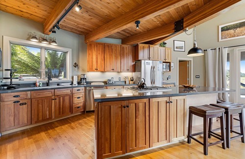 Sea Ranch House | Enjoy a private hot tub, deck, distant ocean view, fireplace, and pool