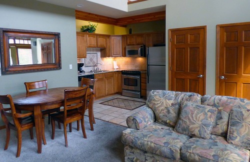 Stanley Hills Condo | Enjoy classic, vintage décor, and mountain views from private outdoor hot tub!