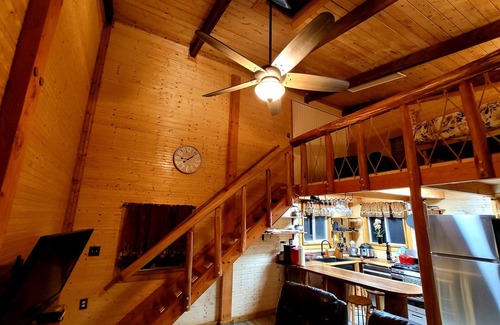 Mountain View House | Exotic family getaway private eco Log cabin near Volcano Park