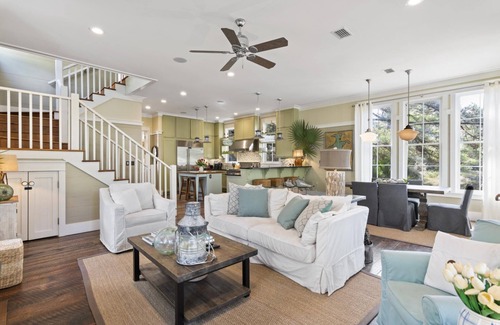Watercolor House | Fall Availability! Watercolor Home with Gourmet Kitchen, Low-Speed Vehicle, Gas Grill and Bikes!